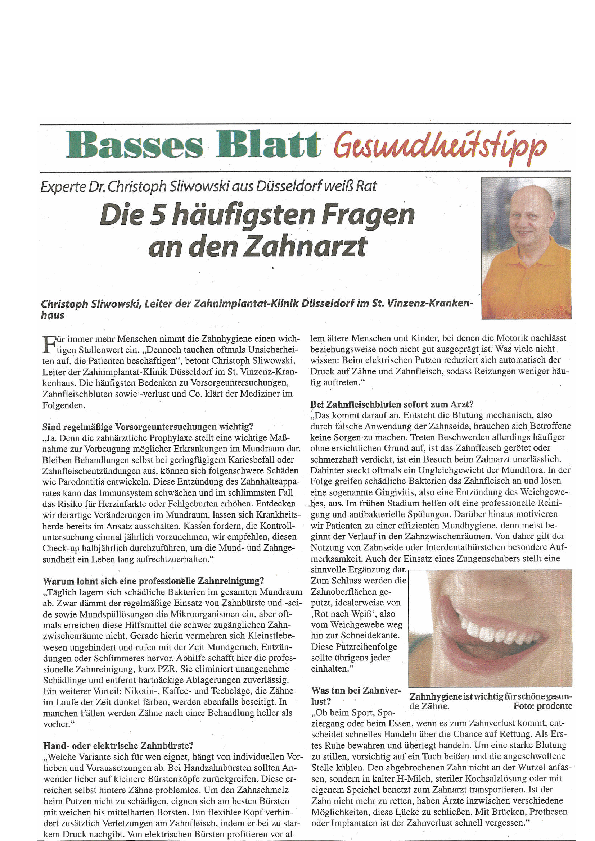 Der Leiter der Zahnklinik Düsseldorf beantwortet fünf häufige Fragen